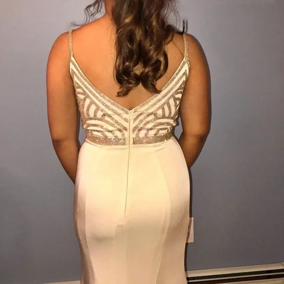 Dresses | White And Gold Prom Dress | Poshmark
